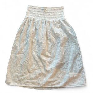 Cotton White Smocked Strapless Dress